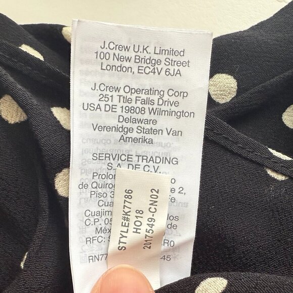 Madewell Ruffle-Strap Cami Top Black White Polka Dot Size Small NWOT - Picture 11 of 11